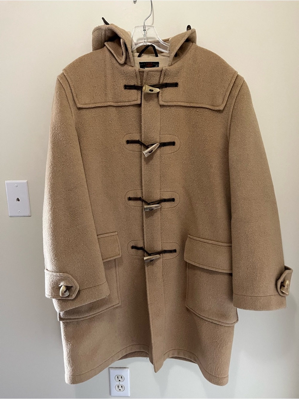 Vintage Gloverall Dolomite Wool Duffle Coat Beige Camel Men's 40 / EU 50